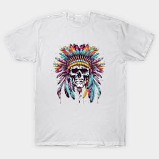 Native American Chief Skull #5 T-Shirt